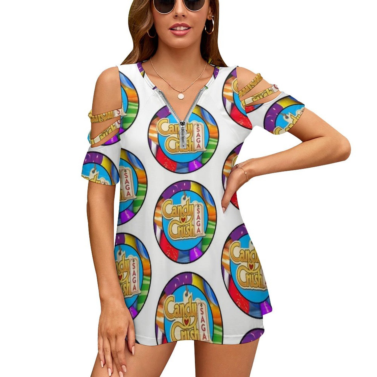 Women Accessories App - Candy Crush Rainbow Candy Женские футболки