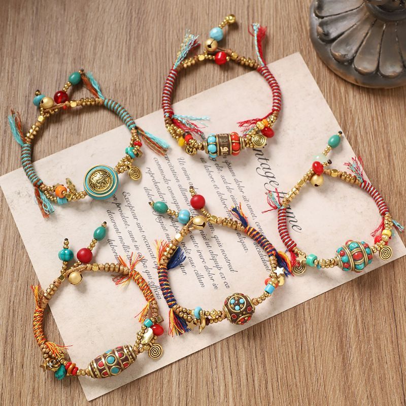 Women Accessories Nepal - Тибетский тканый браслет в стиле ретро,
