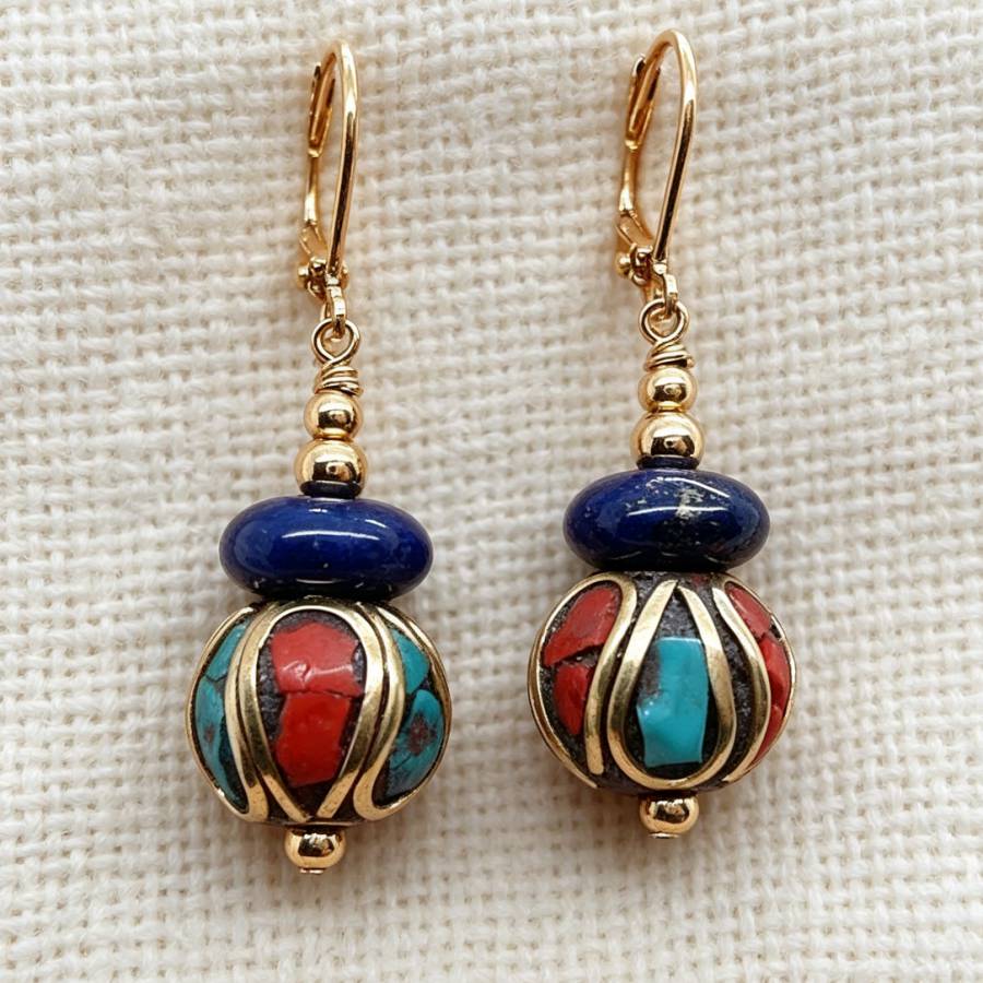 Серьги-подвески ручной работы  – обзор и цена Women Accessories Nepal
